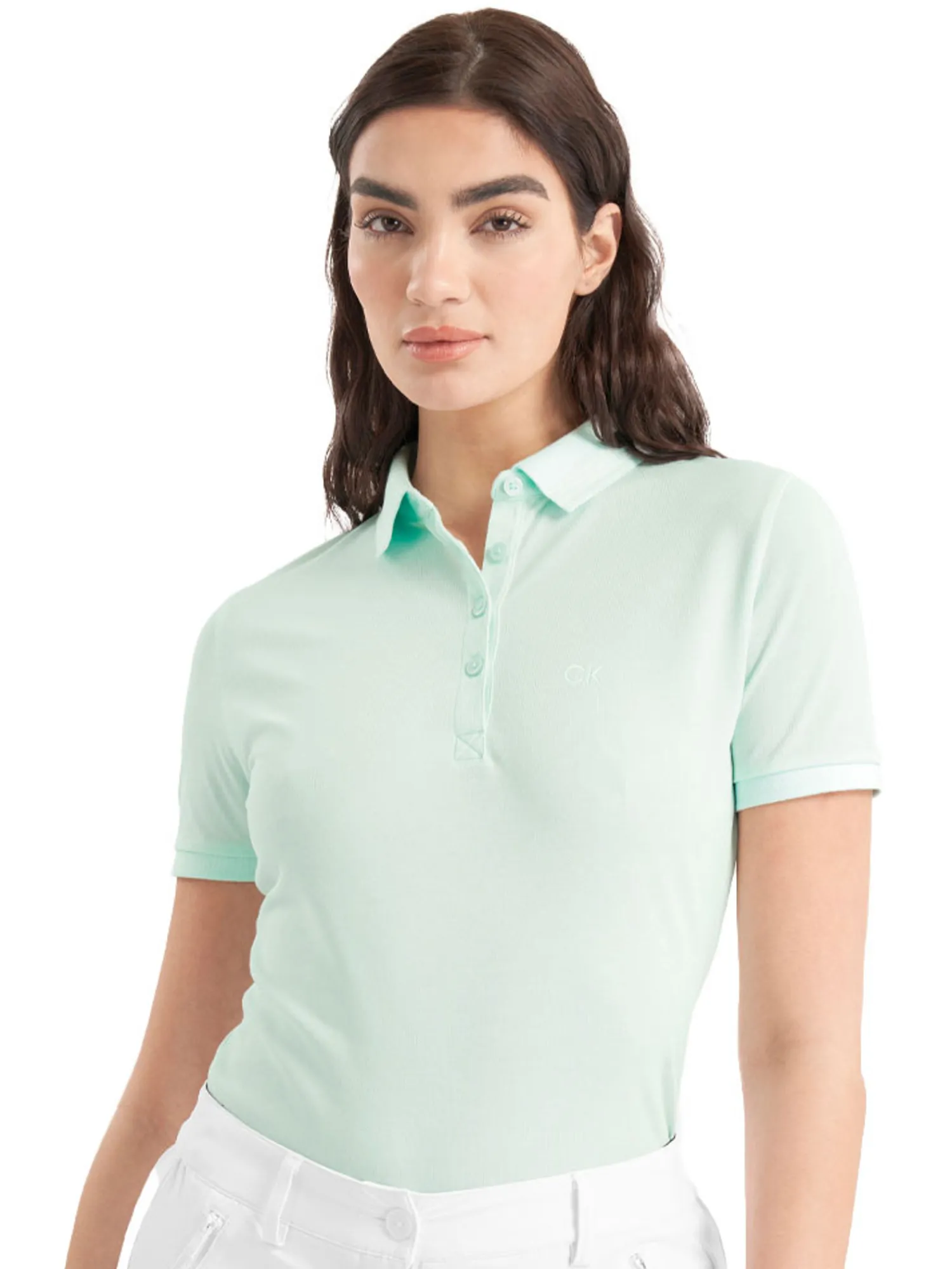 Calvin Klein Shirts|Womens Brightmeadow Polo Shirt - Light Jade