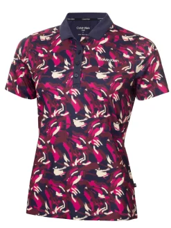 Calvin Klein Shirts|Womens Brushstroke Printed Polo - Brushstroke Print