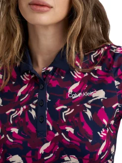 Calvin Klein Shirts|Womens Brushstroke Printed Polo - Brushstroke Print