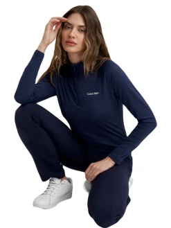 Calvin Klein Jumpers|Womens Dakota Quarter Zip Top - Navy