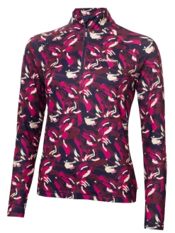 Calvin Klein Jumpers|Womens Dakota Quarter Zip Top - Brushstroke Print