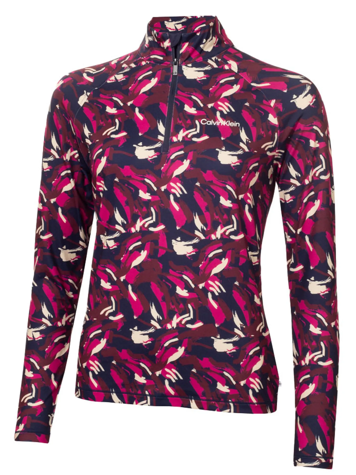 Calvin Klein Jumpers|Womens Dakota Quarter Zip Top - Brushstroke Print