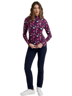 Calvin Klein Jumpers|Womens Dakota Quarter Zip Top - Brushstroke Print