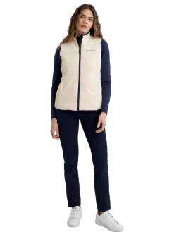 Calvin Klein Vests|Womens Faye Full Zip Gilet - Tapioca