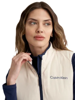 Calvin Klein Vests|Womens Faye Full Zip Gilet - Tapioca