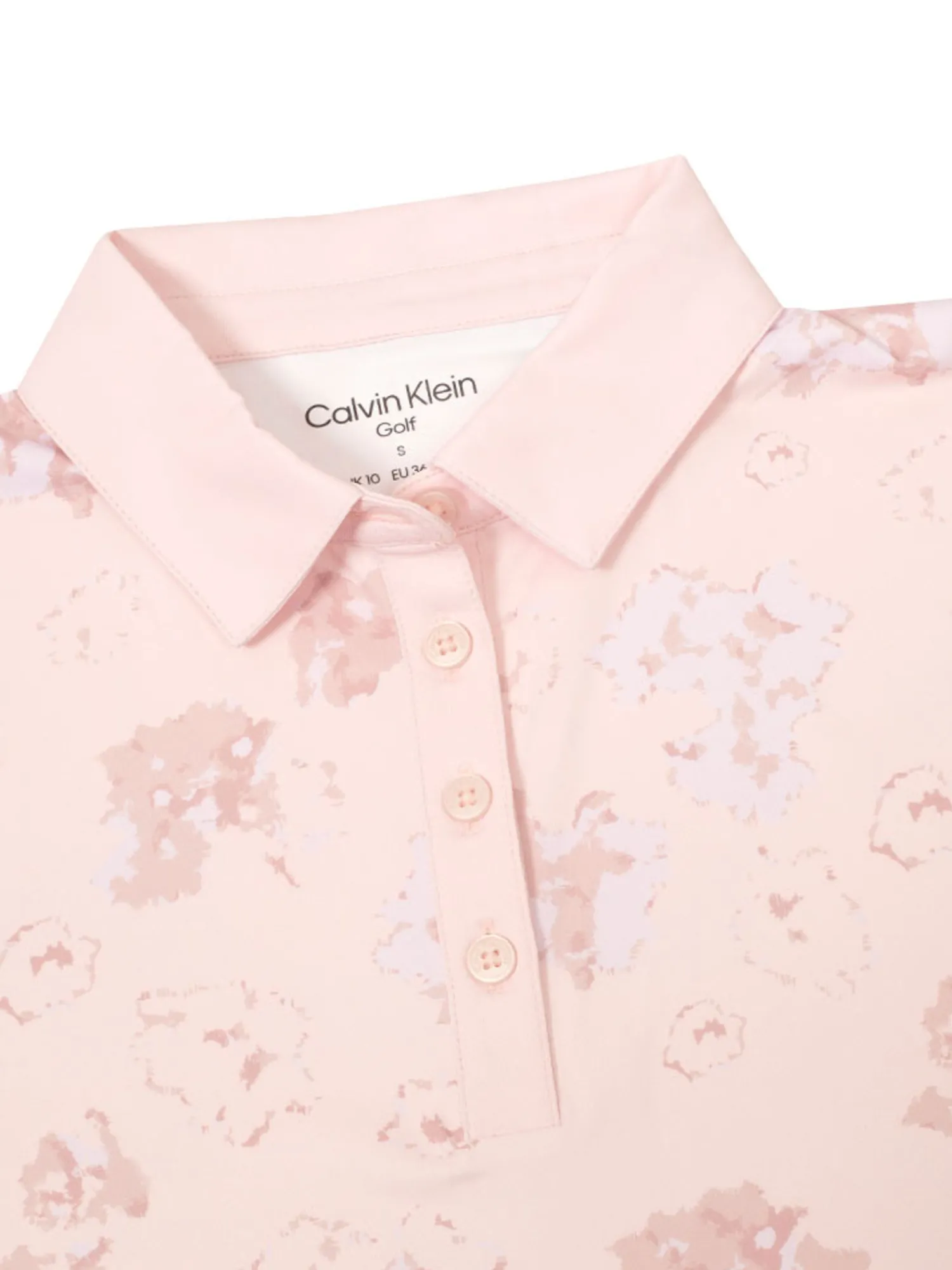 Calvin Klein Shirts|Womens Harmony Printed Polo Shirt - Shell Pink