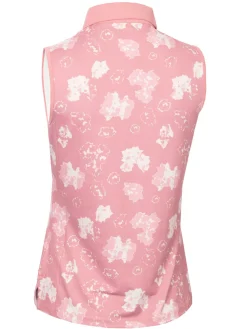 Calvin Klein Shirts|Womens Harmony Printed Sleeveless Polo Shirt - Powder Pink