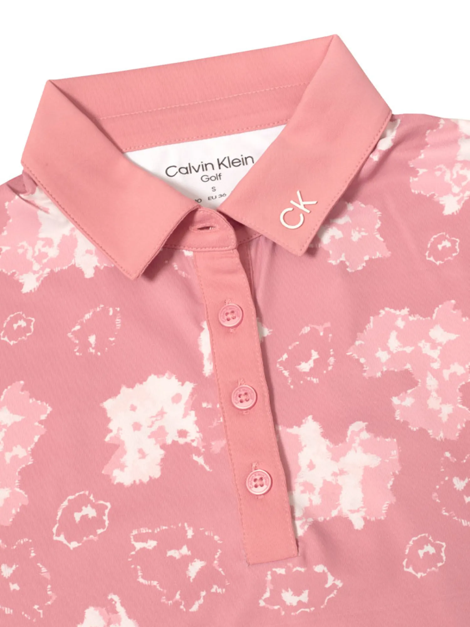 Calvin Klein Shirts|Womens Harmony Printed Sleeveless Polo Shirt - Powder Pink