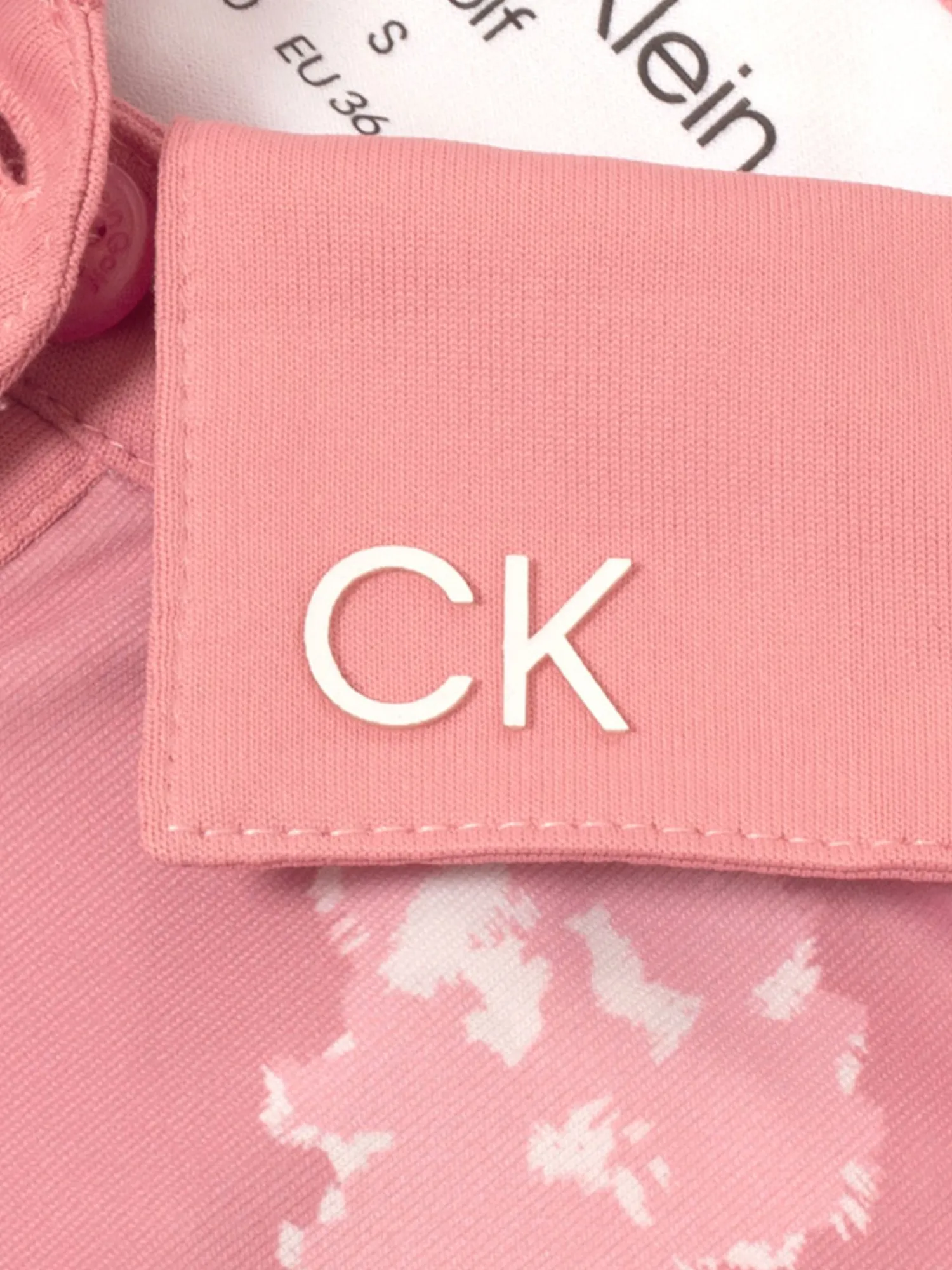Calvin Klein Shirts|Womens Harmony Printed Sleeveless Polo Shirt - Powder Pink