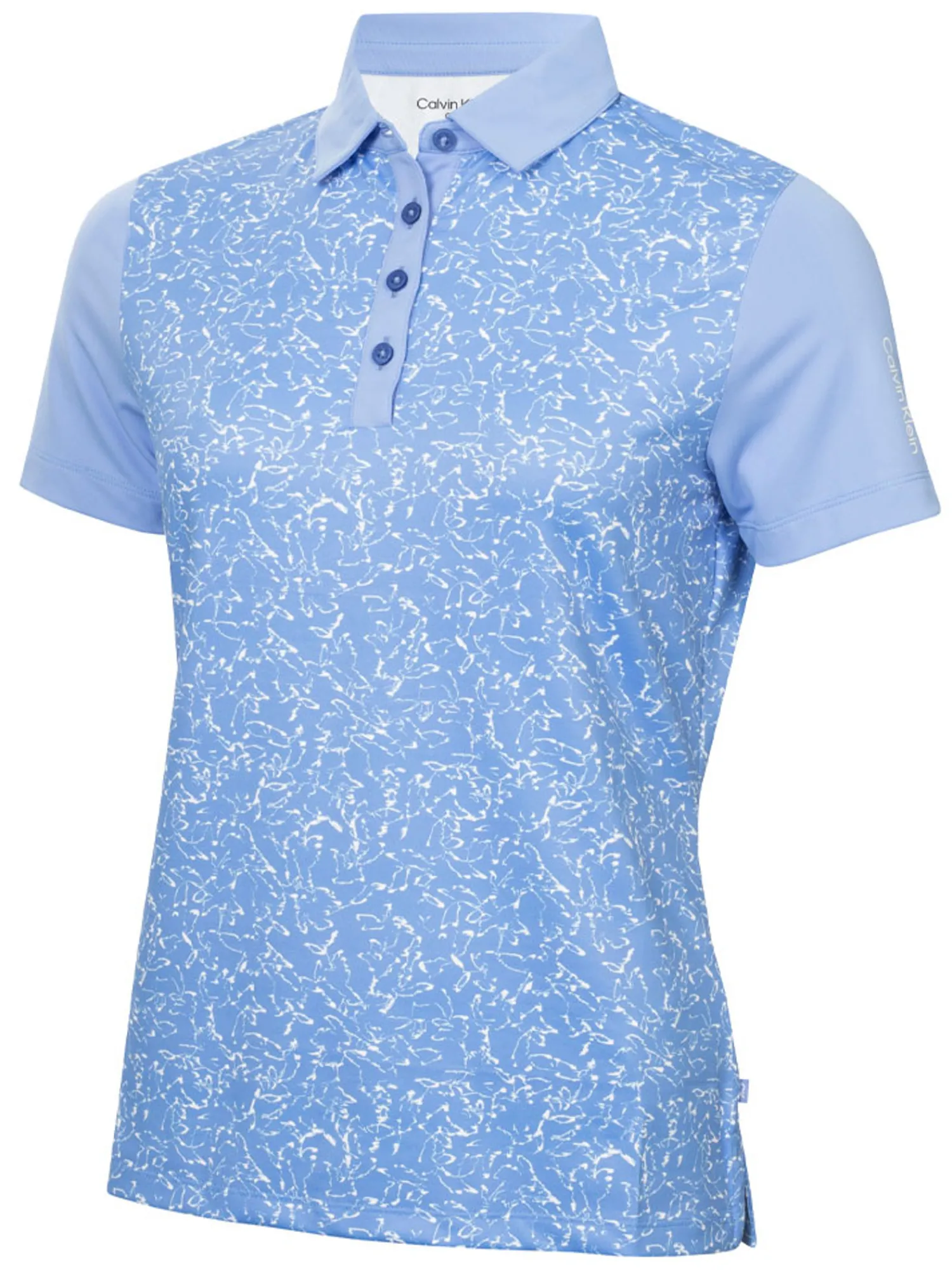 Calvin Klein Shirts|Womens Harmony Printed Polo Shirt - Cornflower Blue