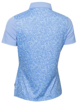 Calvin Klein Shirts|Womens Harmony Printed Polo Shirt - Cornflower Blue
