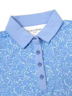 Calvin Klein Shirts|Womens Harmony Printed Polo Shirt - Cornflower Blue