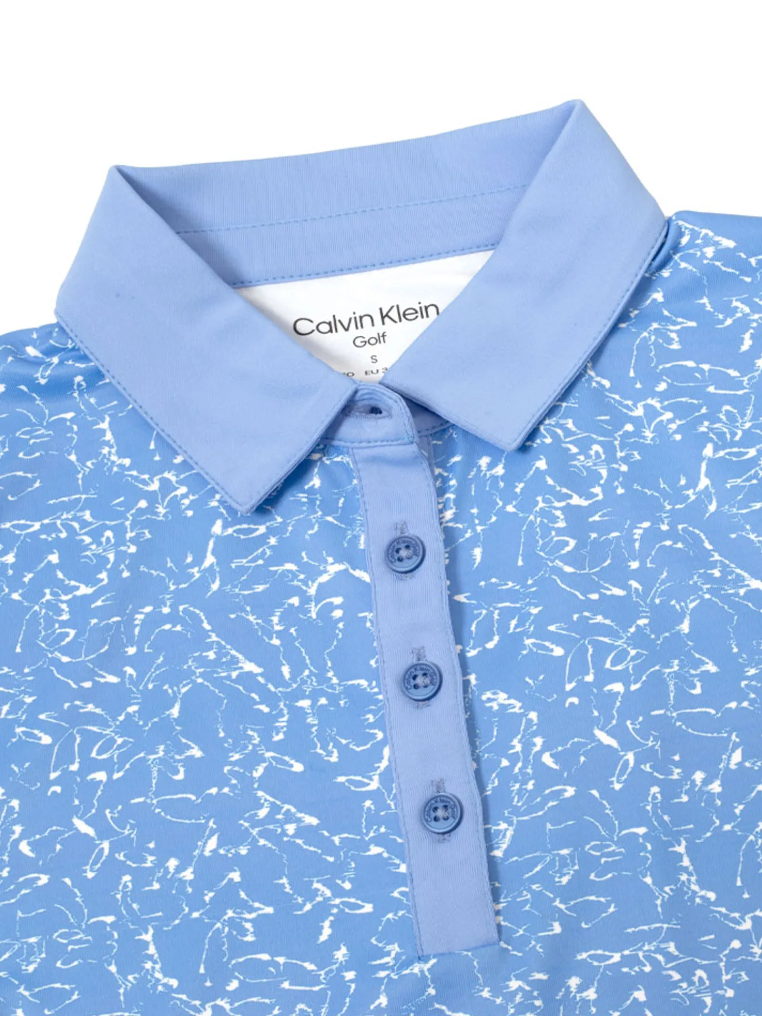 Calvin Klein Shirts|Womens Harmony Printed Polo Shirt - Cornflower Blue