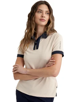 Calvin Klein Shirts|Womens Layla Short Sleeve Polo - Tapioca