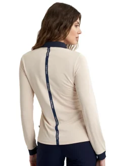 Calvin Klein Shirts|Womens Mila Long Sleeve Polo - Tapioca