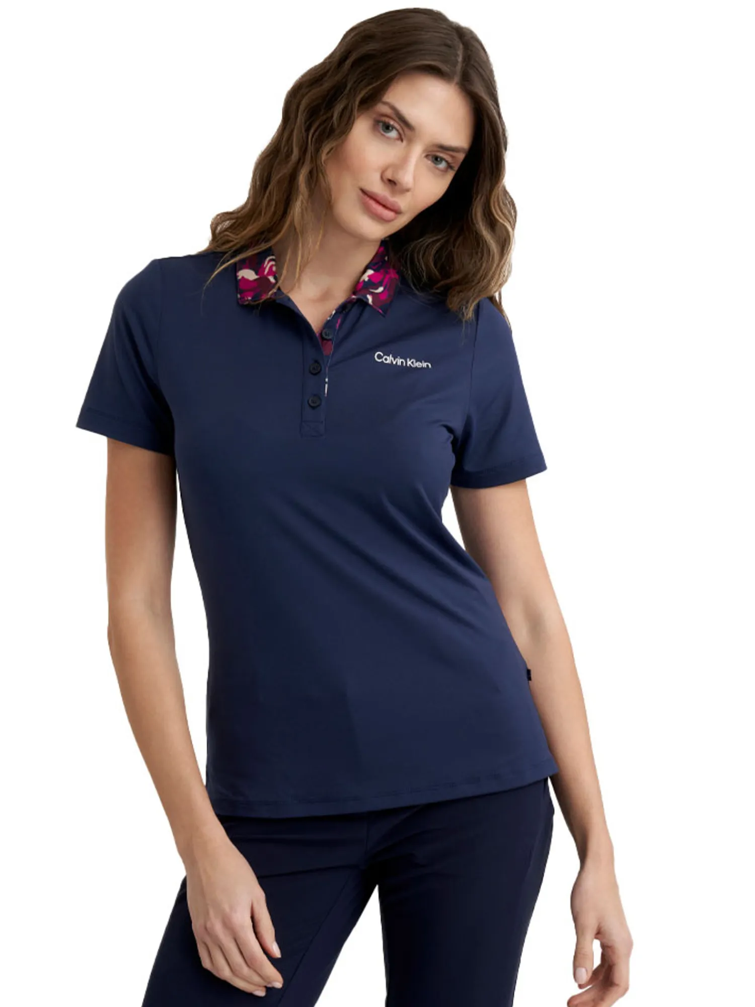Calvin Klein Shirts|Womens Vesey Short Sleeve Polo - Navy