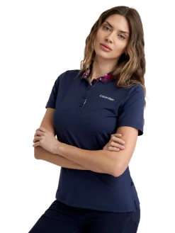 Calvin Klein Shirts|Womens Vesey Short Sleeve Polo - Navy