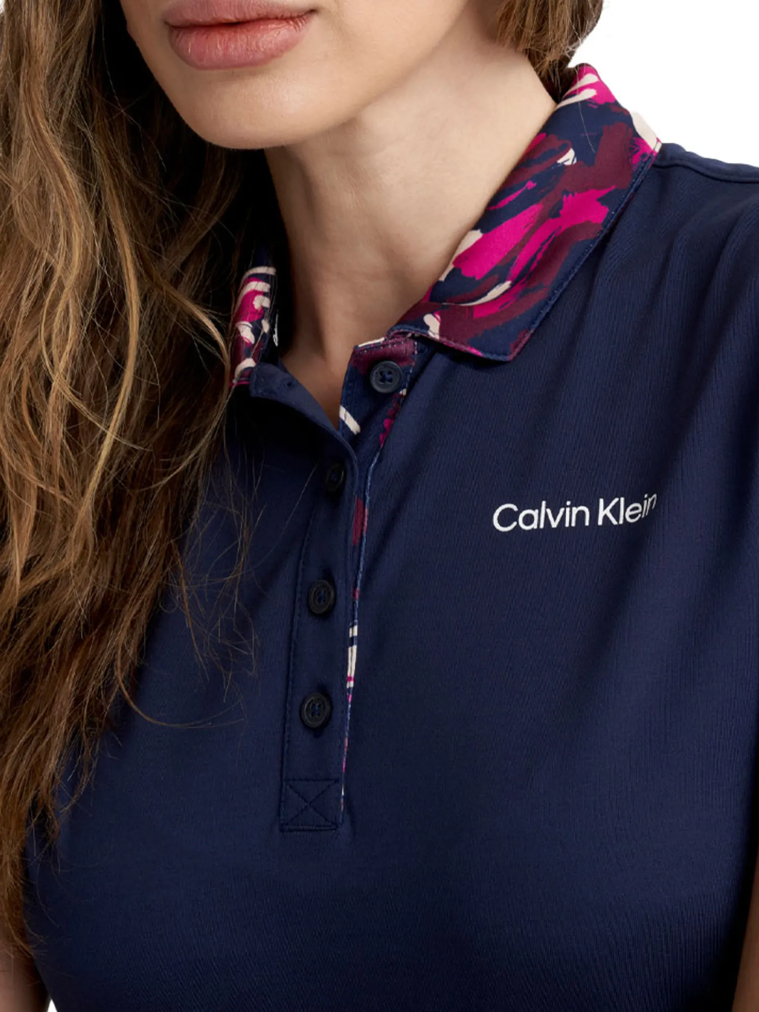Calvin Klein Shirts|Womens Vesey Short Sleeve Polo - Navy