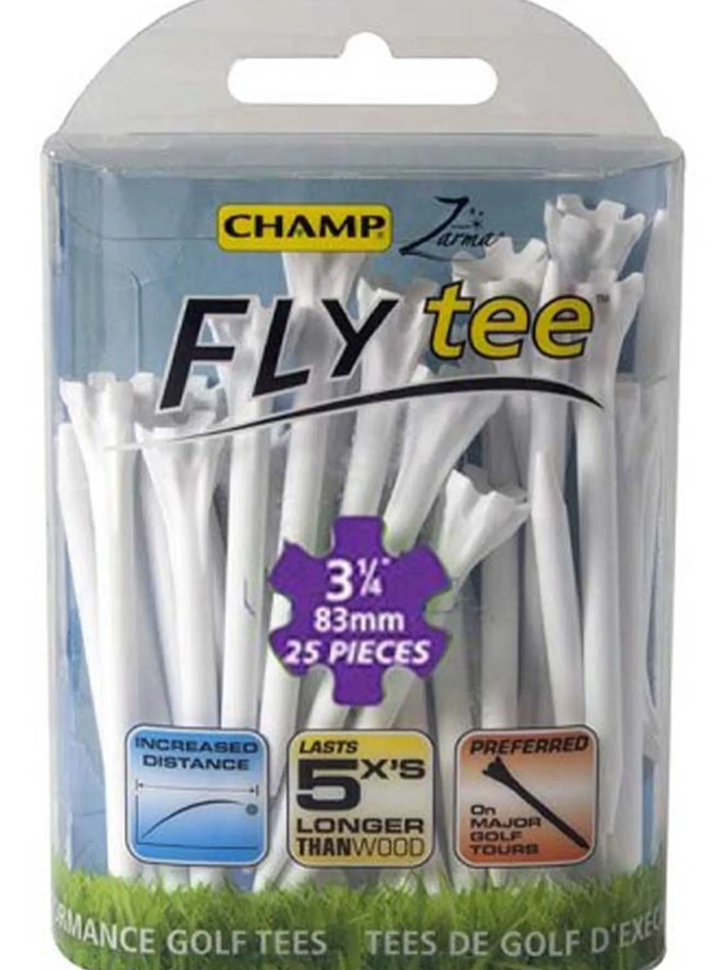 CHAMP Tees|Fly Tees 25 Pack 3.25 Inches White