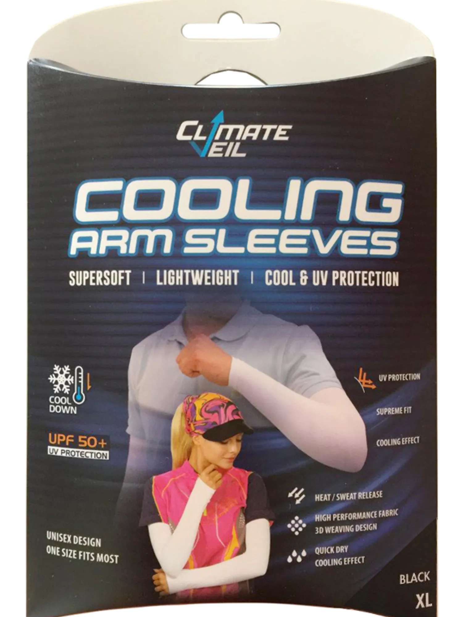 Climate Veil Sleeves|Cooling UV Arm Sleeves - Black