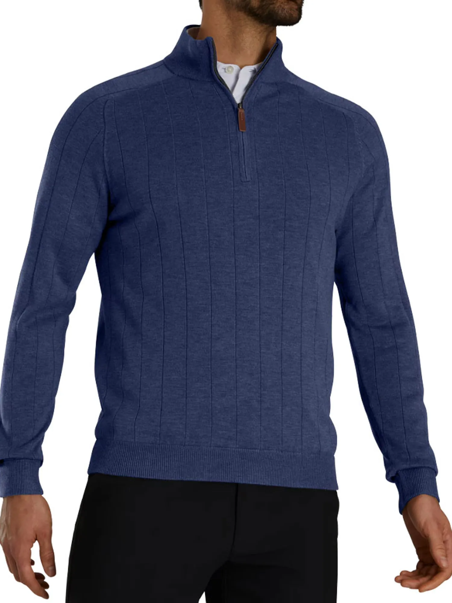 FootJoy Jumpers|Drop Needle Pullover - Navy