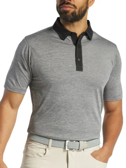 FootJoy Shirts|Heather Lisle Polo Shirt (Athletic Fit) - Charcoal/Black