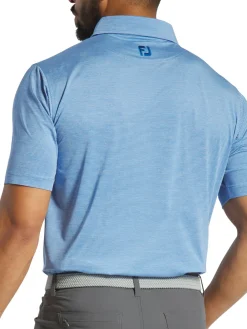 FootJoy Shirts|Heather Stripe Lisle Polo Shirt - Blue