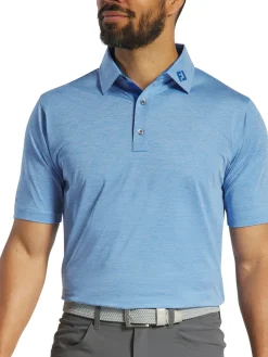 FootJoy Shirts|Heather Stripe Lisle Polo Shirt - Blue