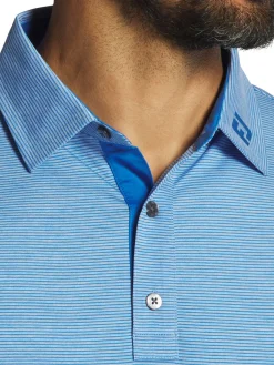 FootJoy Shirts|Heather Stripe Lisle Polo Shirt - Blue