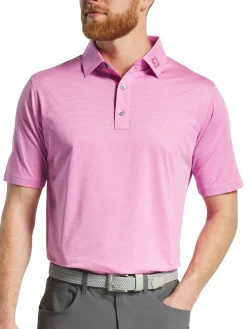 FootJoy Shirts|Heather Stripe Lisle Polo Shirt - Pink