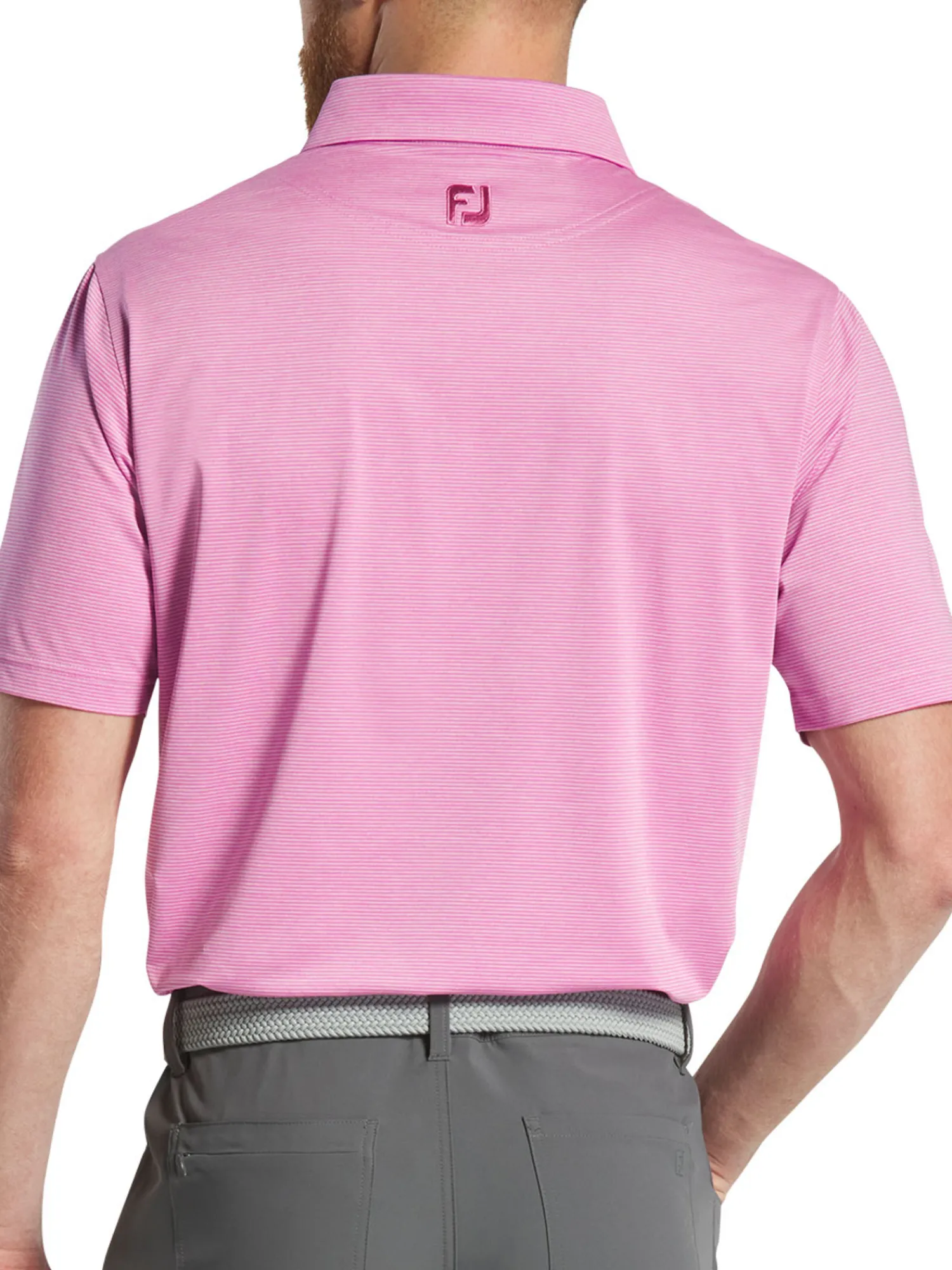 FootJoy Shirts|Heather Stripe Lisle Polo Shirt - Pink