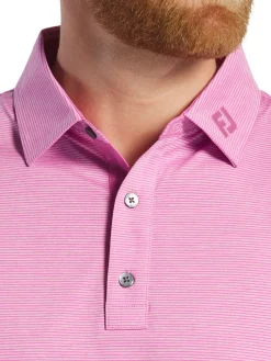 FootJoy Shirts|Heather Stripe Lisle Polo Shirt - Pink
