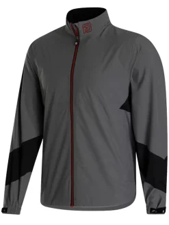 FootJoy Wind & Rain Wear|HydroLite X Rain Jacket - Charcoal/Black