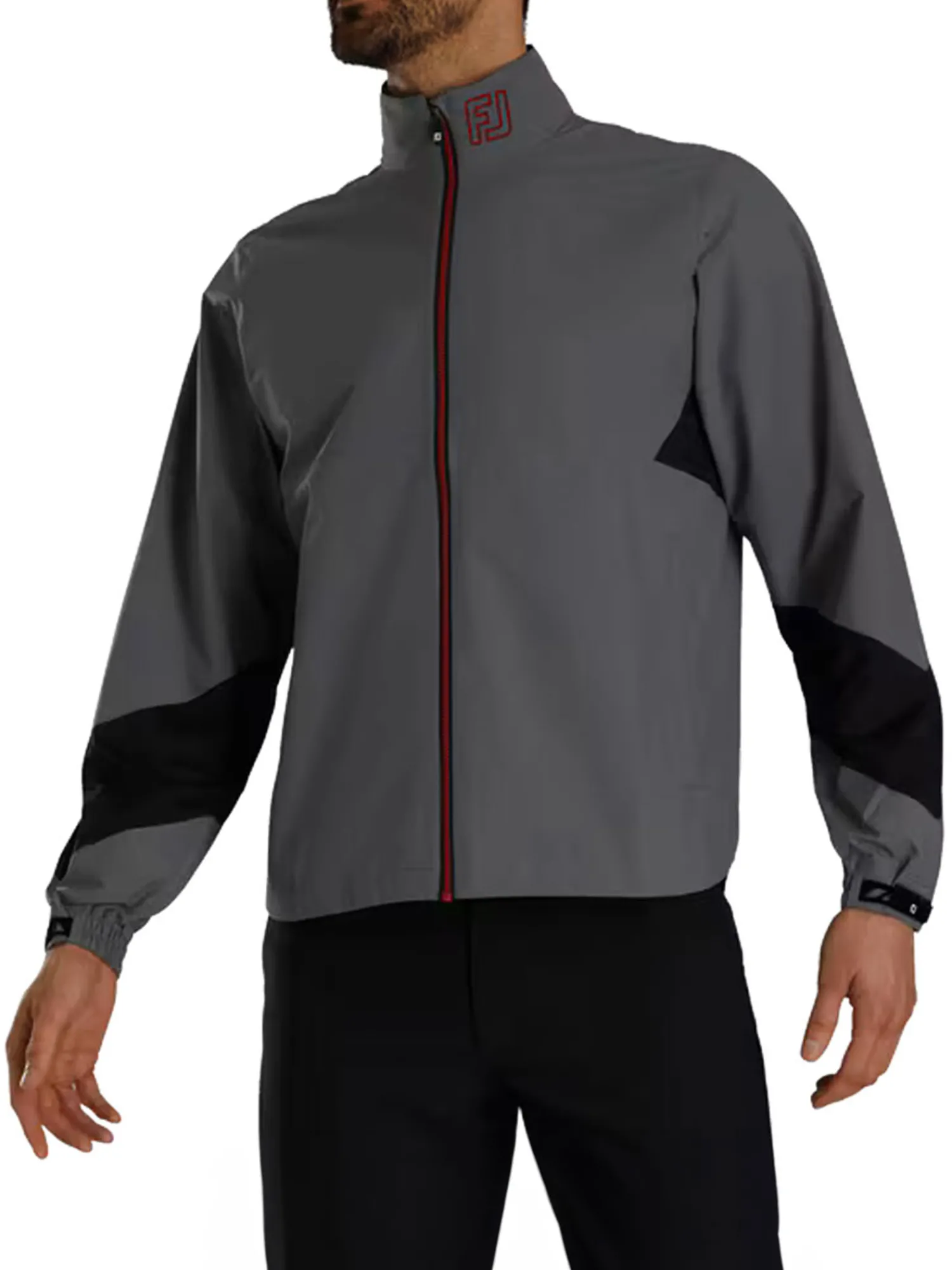 FootJoy Wind & Rain Wear|HydroLite X Rain Jacket - Charcoal/Black