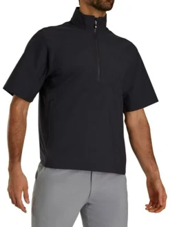 FootJoy Wind & Rain Wear|HydroLite X Short Sleeve Rain Jacket - Black