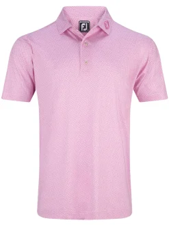 FootJoy Shirts|Pinwheel Print Lisle Polo Shirt (Athletic Fit) - Pink/White