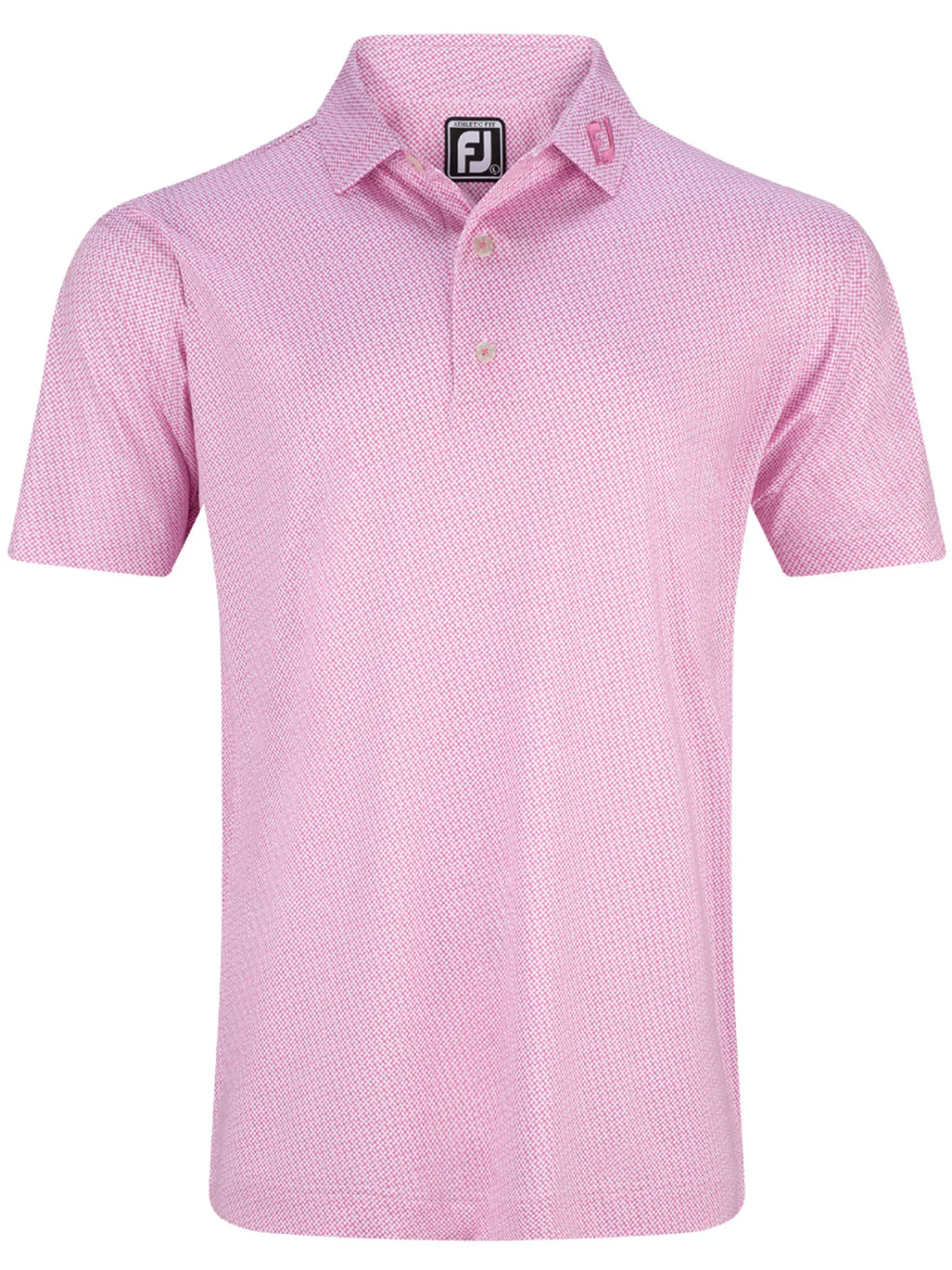 FootJoy Shirts|Pinwheel Print Lisle Polo Shirt (Athletic Fit) - Pink/White