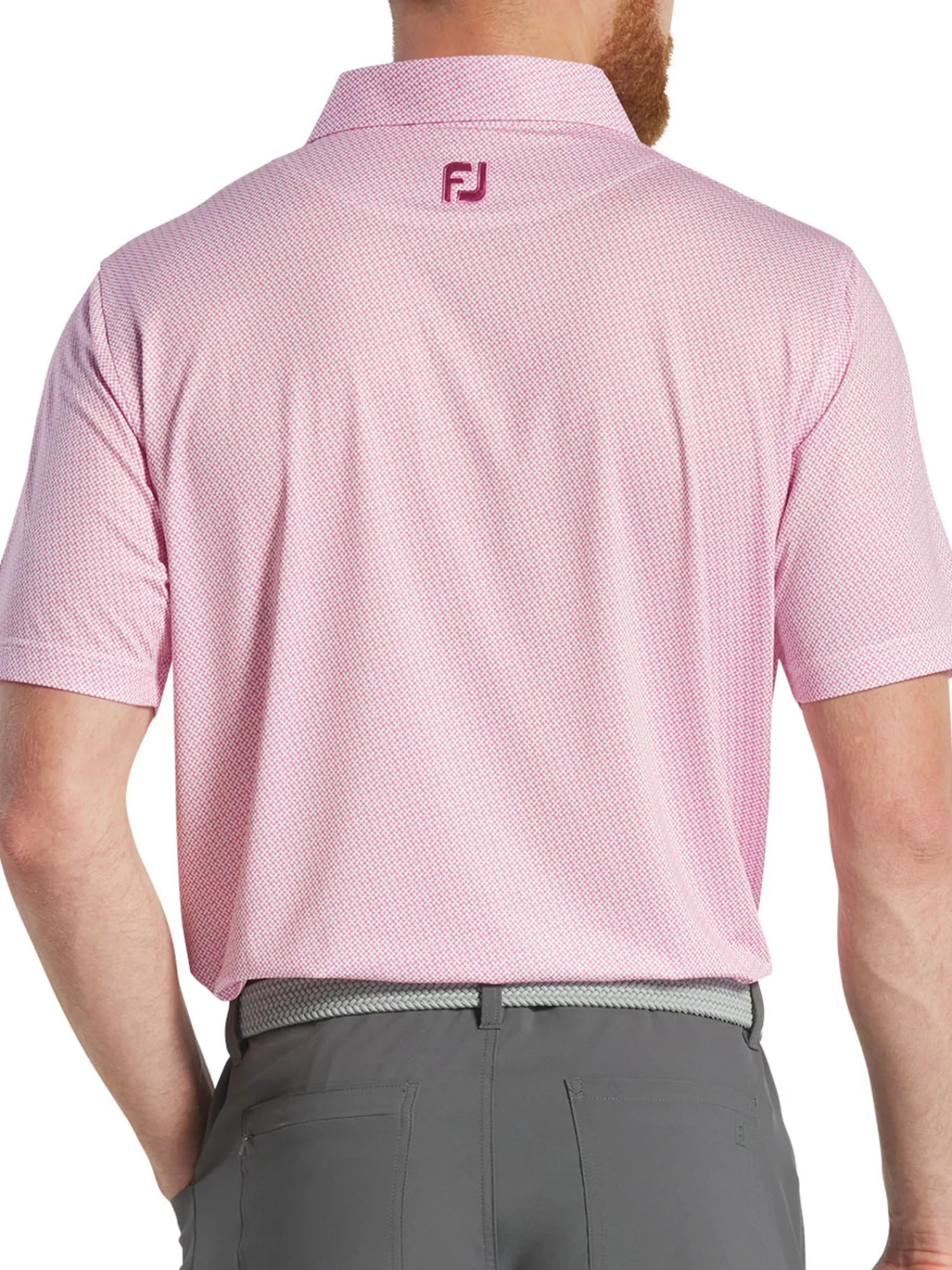 FootJoy Shirts|Pinwheel Print Lisle Polo Shirt (Athletic Fit) - Pink/White
