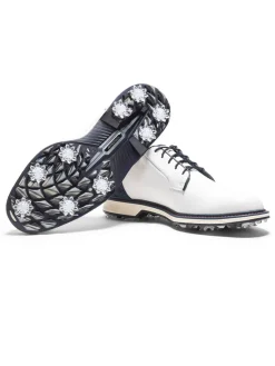 FootJoy Mens Golf Shoes|Premiere Series Harris Tweed Field Limited Golf Shoes - White/Navy