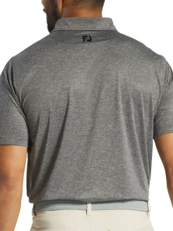 FootJoy Shirts|Scottish Town Print Lisle Polo Shirt (Athletic Fit) - Charcoal/Black