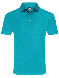 FootJoy Shirts|Skyscraper Print Lisle Polo Shirt (Athletic Fit) - Blue/Emerald