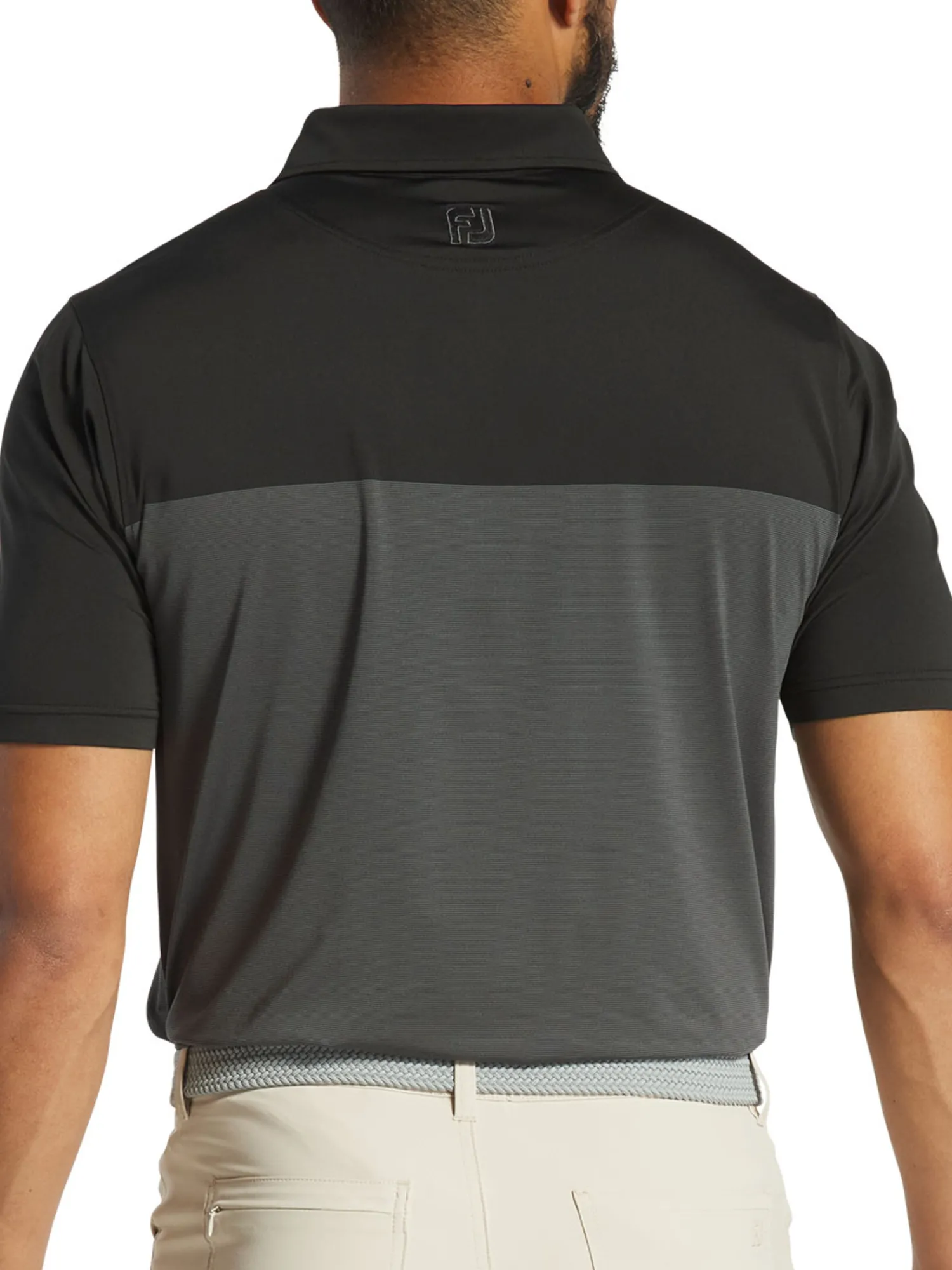 FootJoy Shirts|Tonal Block Lisle Polo Shirt (Athletic Fit) - Black