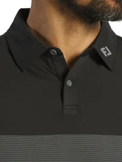FootJoy Shirts|Tonal Block Lisle Polo Shirt (Athletic Fit) - Black