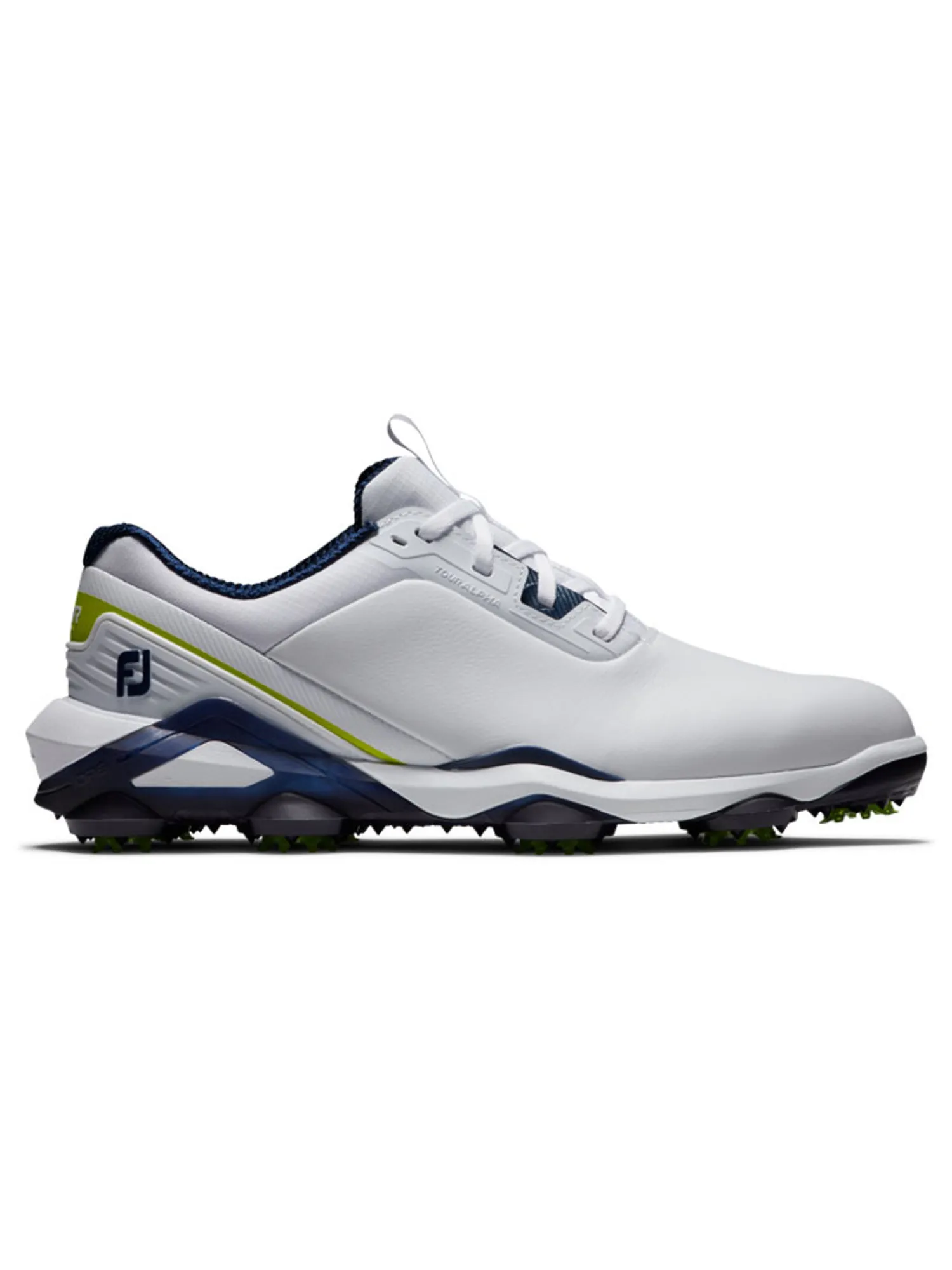FootJoy Mens Golf Shoes|Tour Alpha Golf Shoes - White/Navy/Lime