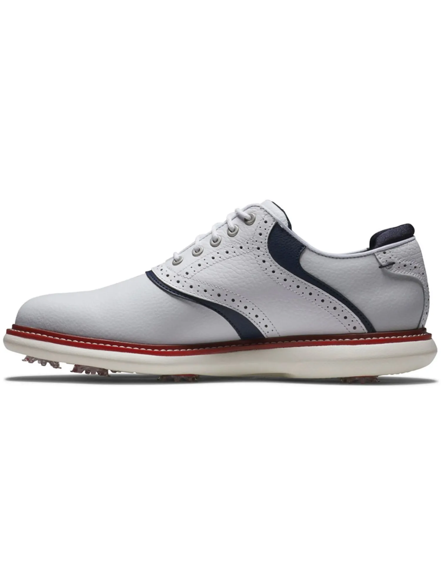 FootJoy Mens Golf Shoes|Traditions Energy Golf Shoes - White/Navy/Red