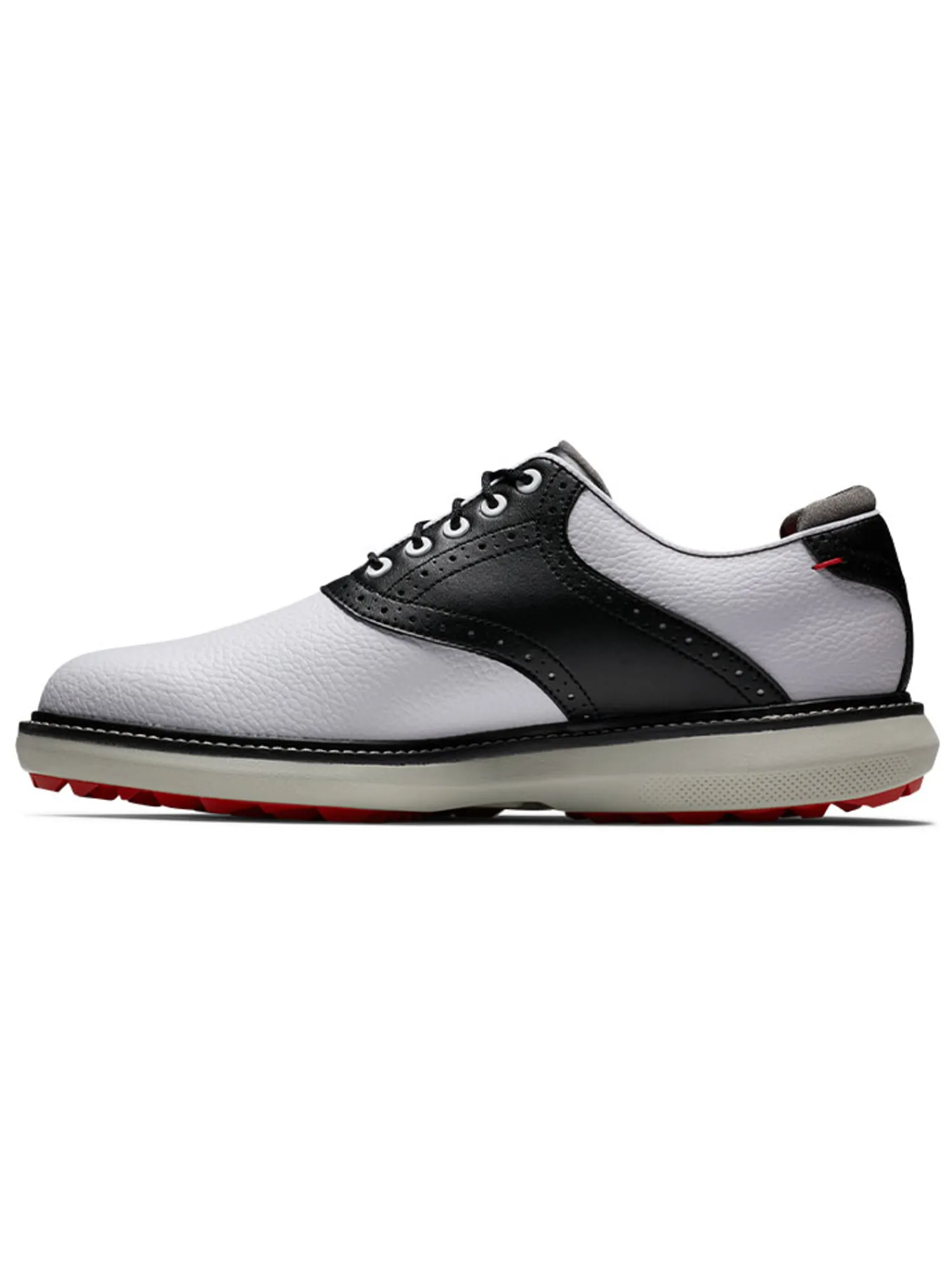 FootJoy Mens Golf Shoes|Traditions Spikeless Golf Shoes - White/Black