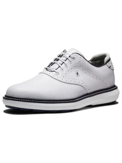 FootJoy Mens Golf Shoes|Traditions Spikeless Golf Shoes - White