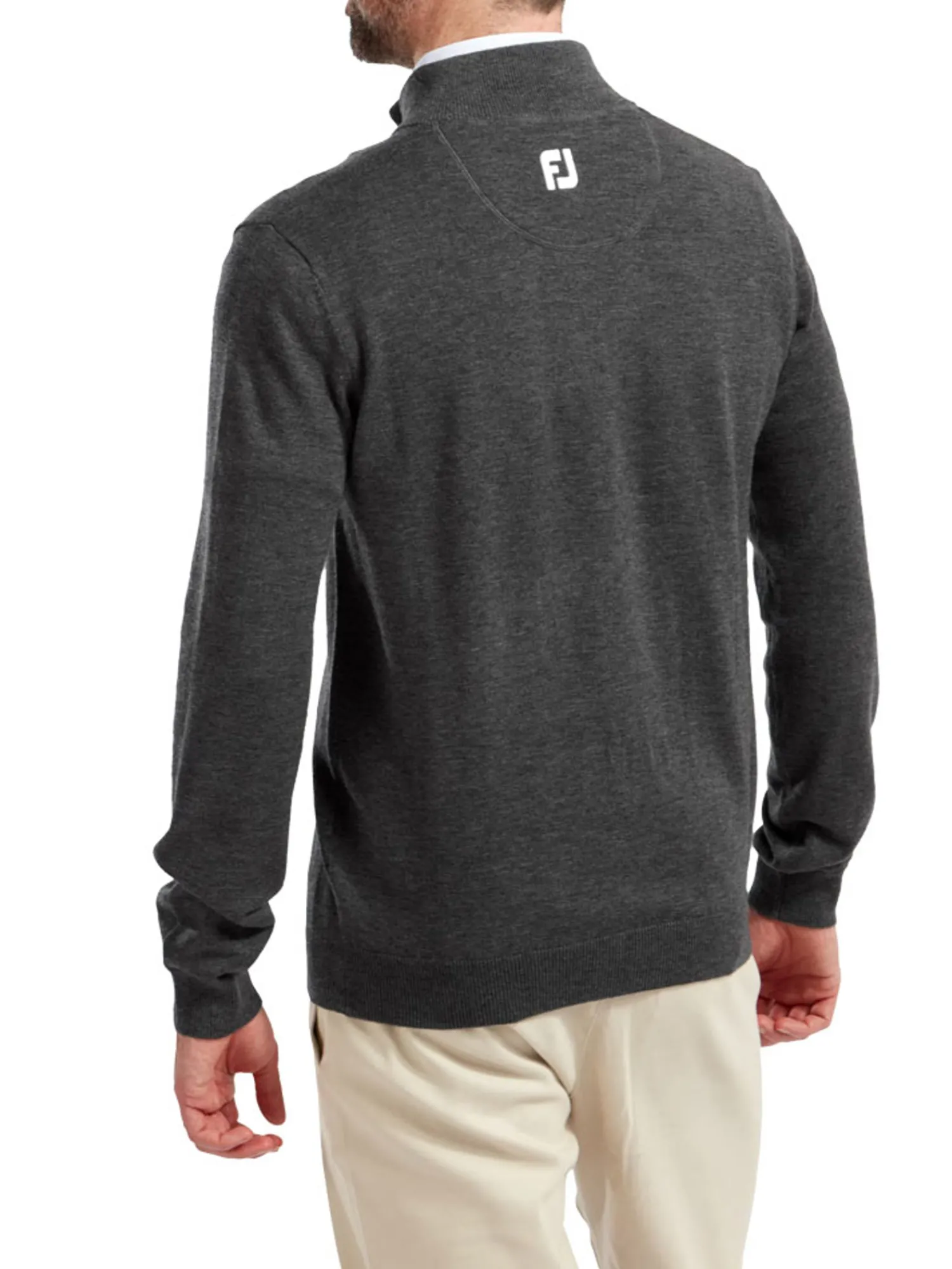 FootJoy Jumpers|Wool Blend 1/2 Zip Pullover - Heather Charcoal