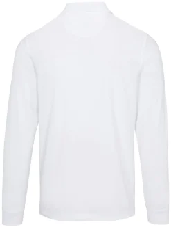 Greg Norman Shirts|Long Sleeve Pique Shark Polo - White