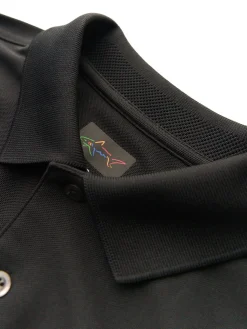 Greg Norman Shirts|Long Sleeve Pique Shark Polo - Black